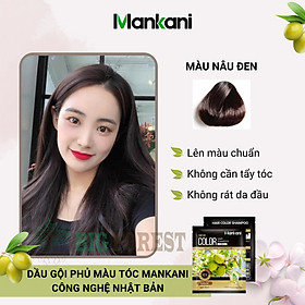 Gói Dầu Gội Nhuộm Tóc, Phủ Bạc Thảo Dược Mankani [Gói 25ml - Nâu Đen