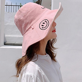 Mũ 2 mặt rộng vành chống nắng smile girl happy life nón nữ thời trang