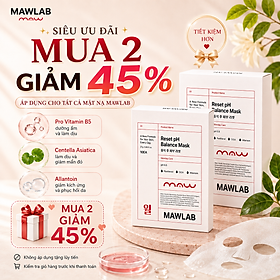 Mặt Nạ Phục Hồi Da MAWLAB RESET pH BALANCE MASK - Hộp 10 Miếng