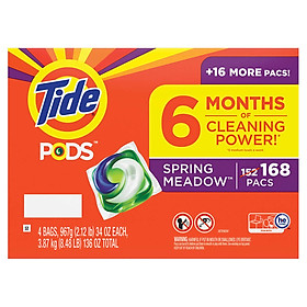 THÙNG VIÊN GIẶT TIDE PODS HE LAUNDRY DETERGENT PODS 42x4 VIÊN (168 VIÊN)