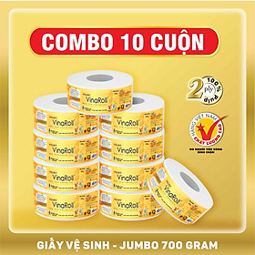 Giấy vệ sinh PREMIER VinaRoll Jumbo 700G - combo 10 cuộn Giấy vệ sinh cuộn