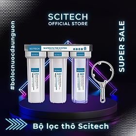 Bộ lọc nước sinh hoạt, bộ ba lọc thô 10 inch Scitech (3 cấp lọc) - Hàng chính hãng