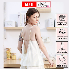 Đồ bộ mặc nhà WANNABE BDS39 đồ bộ quần dài phối áo viền ren dây vai cổ tạo nên vẻ đẹp nữ tính cho người mặc