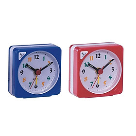 2pcs Travel Alarm Clock Gradient Sound Table Clock Snooze With Nightlight
