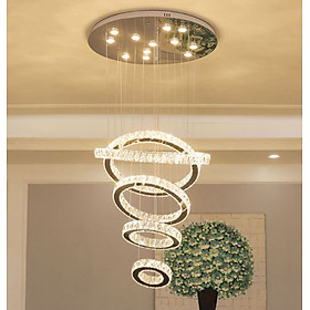 Mua Đèn thả WERED 5 vòng pha lê hiện đại - đế đèn tích hợp 10 đèn LED  ẢNH VIDEO THẬT 100% 