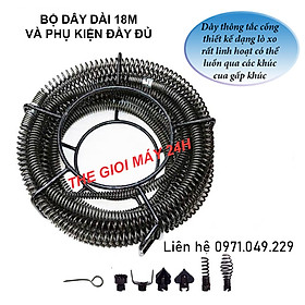 Mua Bộ Dây thông tắc cống đường ống đường kính phi 16mm bằng thép managan dùng cho máy khoan từ 3m đến 21m