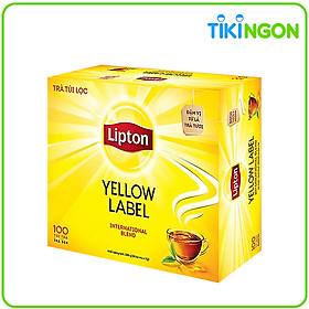 Hộp 100 Gói Trà Túi Lọc Lipton Nhãn Vàng 2g/gói