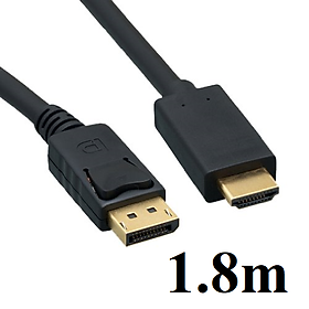 Cáp chuyển Displayport sang màn hình cổng HDMI, DP ra HDMI dài 1m8 - Hàng Nhập Khẩu