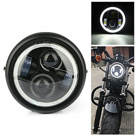 6.5 inches Motorcycle LED Headlight HeadLamp Bulb With Angel Ring for Sportster Cafe Racer Bobber Iron 883