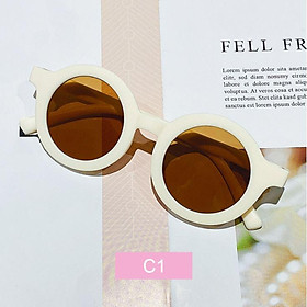 Kính Mát Gọng Tròn Phong Cách Vintage Thời Trang Cho Bé D30