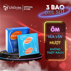 Bao Cao Su LifeStyles Classic Thiết Kế Mỏng, Ôm sát vừa vặn, Nhiều Gel Bôi Trơn - Hộp 3 bao