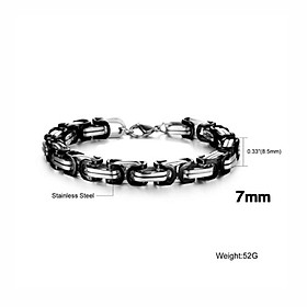 Lắc tay nam titan cao cấp đẹp sang trọng inox thép không gỉ ziczac vuông trangsucpt 7mm PTLTNA84