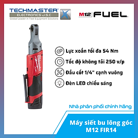 Máy siết bu lông góc Milwaukee M12 FIR14-0 (Hàng chính hãng, Bảo hành 12 tháng)