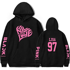Fun BLACKPINK 2D Pattern Printed Hoodie Leisure Pullover Top for Man and Woman