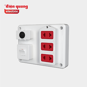 Bảng điện nổi V1 Điện Quang ĐQ FEP 32W 01S (màu trắng, 3 lỗ 2 chấu, 1 công tắc)