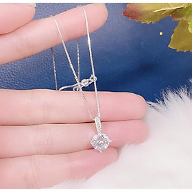 Dây chuyền bạc mặt đá xinh MS83