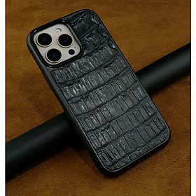 Ốp lưng điện thoại 16 pro max da cá sấu thật làm thủ công - hàng chính hãng