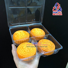 Mua 100 Hộp 4 ngăn đụng 4 bánh trung thu 100g - 150g - hộp 4 ngăn đựng xôi - Hộp ngăn đụng bánh trung thu rau câu - Hộp H43