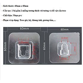 Bộ 2 miếng dán tường đa năng, Miếng dán treo vật dụng siêu tiện dụng, Combo móc dán các loại kệ, khung ảnh, chắc chắn-GD494-MDanMC