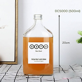 Mua Bộ 6 Chai thủy tinh dẹp nắp nhôm  cổ cao 500ml đựng cà phê