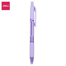 Bút bi mực gel nước Deli EQ199 đệm tay cao su / Bút Q199 Pastel mực xanh ngòi 0.7mm viết êm trơn
