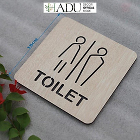 Bảng Gỗ Vintage Decor Toilet - WC Nam Nữ - Resroom Chỉ hướng nhà vệ sinh - HaduDecor