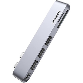 Mua Bộ chuyển đổi đa năng UGREEN 60560 hỗ trợ 2 cổng USB Type C sang 3x Hub USB 3.0 + SD TF + nguồn PD - Hàng nhập khẩu chính hãng