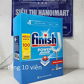 Viên rửa bát Finish all in one 110 viên với 10 chức năng tích hợp trong 1, viên finish dùng cho máy rửa bát chén nhập khẩu chính hãng