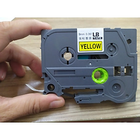 Mua Băng nhãn 9mm chữ đen nền vàng  LB 621  Băng in 9mm