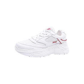 Giày Sneaker Nữ Độn Đế Đẹp Viền Khâu Chữ X Hapu