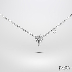 Dây Chuyền Có Mặt Danny Jewelry Bạc 925 Xi Vàng Hồng/Rhodium Hình Cây Dừa Đính Đá CZ DM047