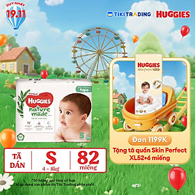 Tã Dán Siêu Cao Cấp Huggies Platinum Naturemade S82 (82 Miếng)