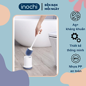 Mua Chổi cọ vệ sinh toilet/ bồn cầu đầu silicon Kirei có miếng dán  tiện lợi  chính hãng inochi  tiêu chuẩn nhật bản