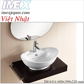 Mua Chậu lavabo để bàn oval men sứ phủ nano cao cấp chính hãng IMEX IM 6411