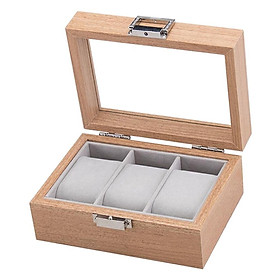 3 Slot Wrist Watch Display Case Box w/Clear Top Jewelry Storage Organizer