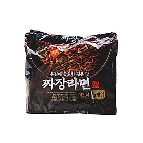 Lô 5 Gói Mì Trộn Tương Đen Hàn Quốc No Brand 135g