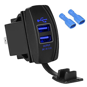 Tẩu sạc hai cổng USB 5V 3.1A chống nước chống bụi thông dụng cho xe hơi