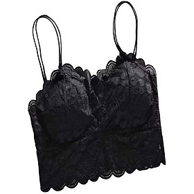 Áo ngực Bra toàn ren sexy 2 dây mút rời BREN01 (đen)