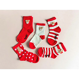 SET 5 ĐÔI TẤT VỚ 51 DỄ THƯƠNG TỪ 1-12 TUỔI DÀNH CHO BÉ GÁI