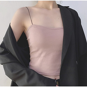 Áo Bra Dây Mảnh Dáng Lửng Mút Mỏng A259 MÀU SẮC: HỒNG, XANH, ĐEN , TRẮNG, NÂU