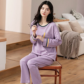 Đồ mặc nhà nữ thu đông cotton mịn đẹp 5136