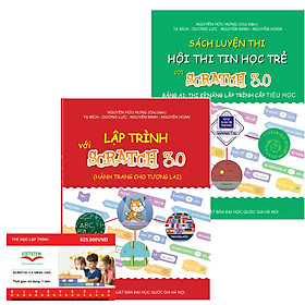 Combo khóa học lập trình Scratch 3.0 Nâng cao kèm sách lập trình với Scratch 3.0 và sách Luyện thi tin học trẻ cấp Tiểu học