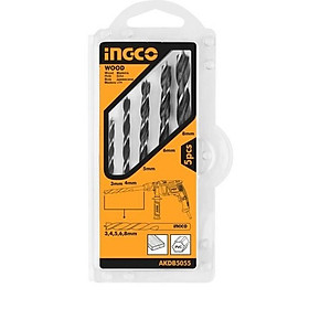 Bộ 5 mũi khoan gỗ ingco akdb5055