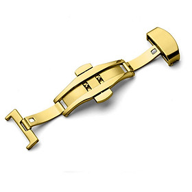 Khóa bướm, khóa đồng hồ cao cấp Bụi Leather P106 hai nút bấm bằng thép mạ tĩnh điện không rỉ