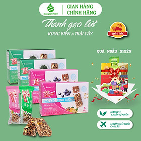 NUTRITIOUS Combo 4 hộp thanh Gạo lứt Ngũ cốc 2 vị Rong biển Trái cây hộp 8 thanh 136g Nonglamfood  Hỗ trợ giảm cân ăn kiêng  Ăn chay thực dưỡng