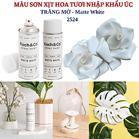 Sơn Xịt Hoa Úc Florist màu Trắng Matte và Đen Matte (340gr) Hiệu Koch & Co Australia, vòi phun siêu mịn, mùi thơm dịu nhẹ an toàn