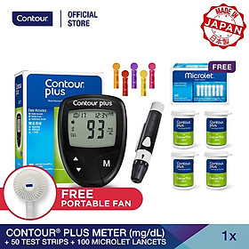 CONTOURPLUS Máy đo đường huyết mg dL + 100 Que Thử đường huyết + 100 Kim