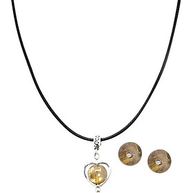Bộ Bông Tai Và Mặt Dây Chuyền Thạch Anh Tóc Vàng Ngọc Quý Gemstones BT6