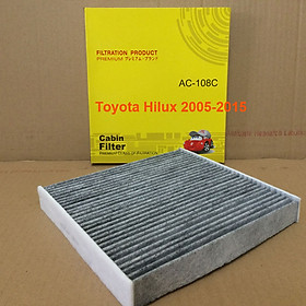 Lọc gió điều hòa cho xe Toyota Hilux 2005, 2006, 2007, 2008, 2009, 2010, 2011, 2012, 2013, 2014, 2015 871390K010 mã AC108-7