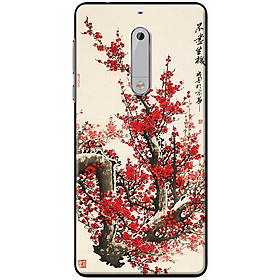 Ốp lưng dành cho Nokia 5 mẫu Hoa đào thư pháp